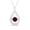 Thumbnail Image 1 of Unstoppable Love™ 4.5mm Garnet and White Lab-Created Sapphire Teardrop Pendant in Sterling Silver