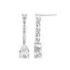 Thumbnail Image 1 of Marquise and Pear-Shaped White Lab-Created Sapphire Linear Drop Earrings in Sterling Silver