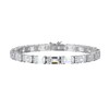 Thumbnail Image 1 of Emerald-Cut and Round White Lab-Created Sapphire Alternating Bracelet in Sterling Silver - 7.25"