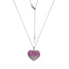 Thumbnail Image 1 of Lab-Created Ruby with Pink and White Lab-Created Sapphire Ombré Heart Pendant in Sterling Silver