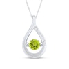 Thumbnail Image 1 of Unstoppable Love™ 4.5mm Peridot and White Lab-Created Sapphire Teardrop Pendant in Sterling Silver