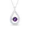 Thumbnail Image 1 of Unstoppable Love™ 4.5mm Amethyst and White Lab-Created Sapphire Teardrop Pendant in Sterling Silver