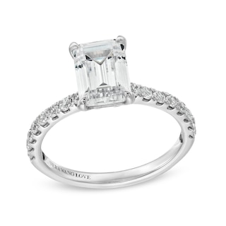 Vera Wang Love Collection 2.23 CT. T.W. Emerald-Cut Certified Lab-Created Diamond Engagement Ring in 14K White Gold