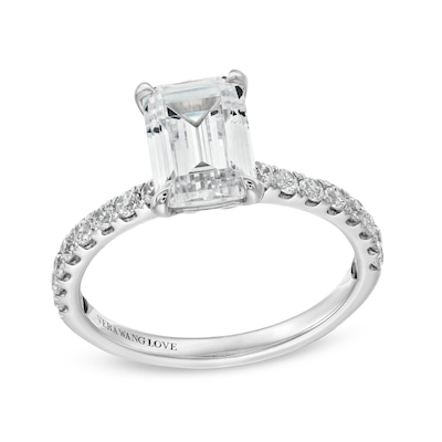 Vera Wang Love Collection 2.23 CT. T.W. Emerald-Cut Certified Lab-Created Diamond Engagement Ring in 14K White Gold