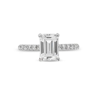 Vera Wang Love Collection 2.23 CT. T.W. Emerald-Cut Certified Lab-Created Diamond Engagement Ring in 14K White Gold