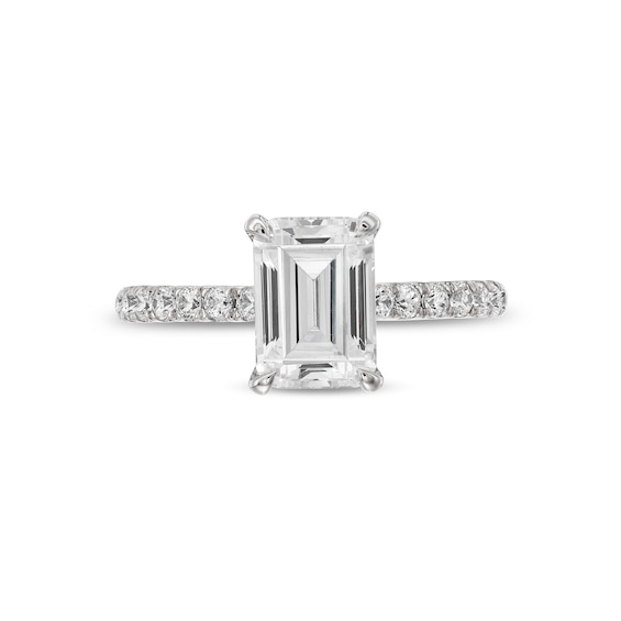Vera Wang Love Collection 2.23 CT. T.W. Emerald-Cut Certified Lab-Created Diamond Engagement Ring in 14K White Gold