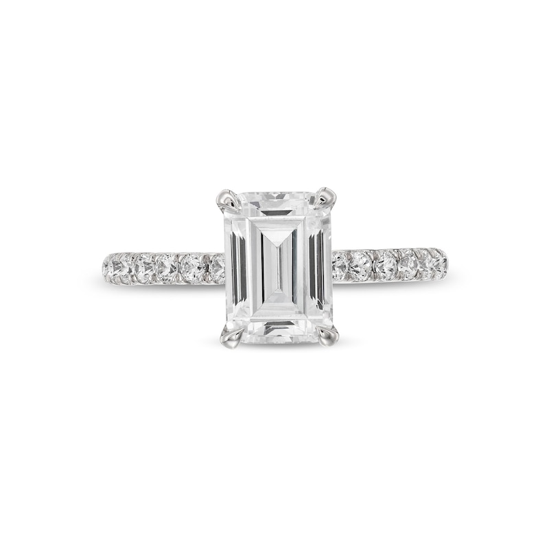 Main Image 4 of Vera Wang Love Collection 2.23 CT. T.W. Emerald-Cut Certified Lab-Grown Diamond Engagement Ring in 14K White Gold