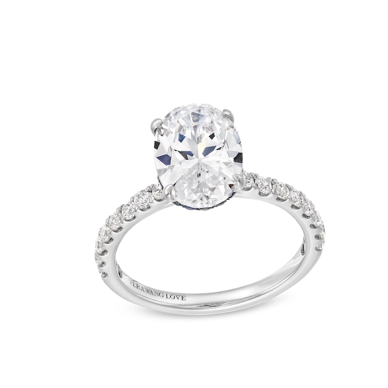 Vera Wang Love Collection 2.23 CT. T.W. Oval Certified Lab-Created Diamond Engagement Ring in 14K White Gold (F/VS2)