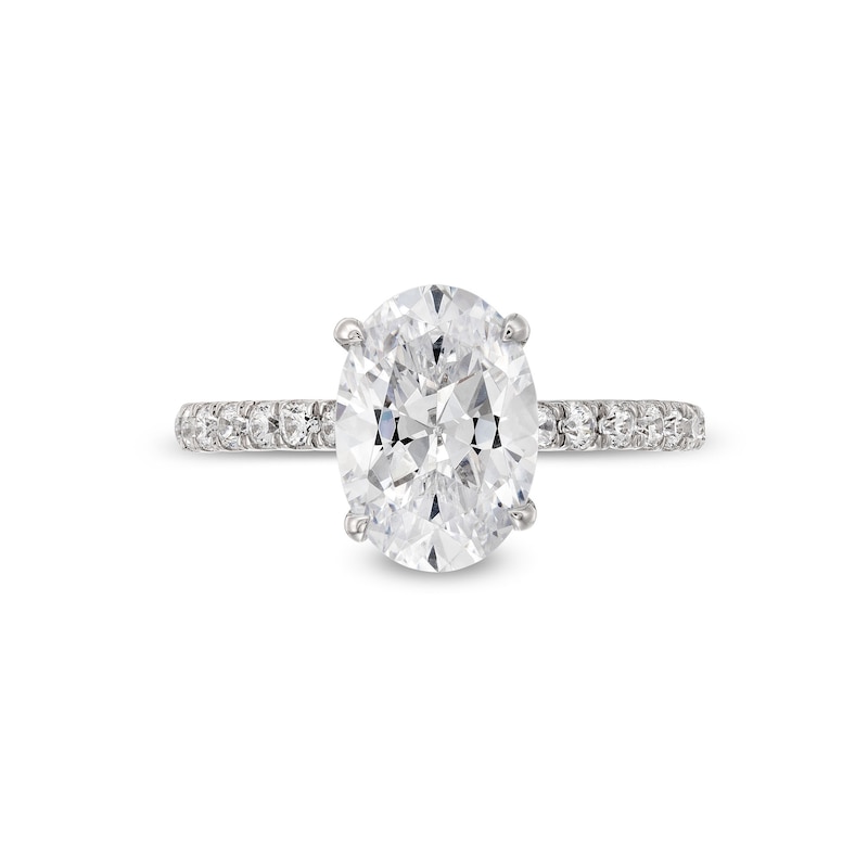 Main Image 4 of Vera Wang Love Collection 2.23 CT. T.W. Oval Certified Lab-Grown Diamond Engagement Ring in 14K White Gold (F/VS2)