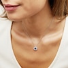 Thumbnail Image 2 of Unstoppable Love™ 4.5mm Blue and White Lab-Created Sapphire Double Open Frame Pendant in Sterling Silver