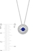 Thumbnail Image 3 of Unstoppable Love™ 4.5mm Blue and White Lab-Created Sapphire Double Open Frame Pendant in Sterling Silver