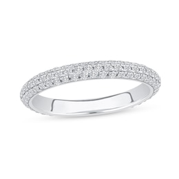 0.75 CT. T.W. Certified Lab-Grown Diamond Triple Row Anniversary Band in 14K White Gold (F/VS2)