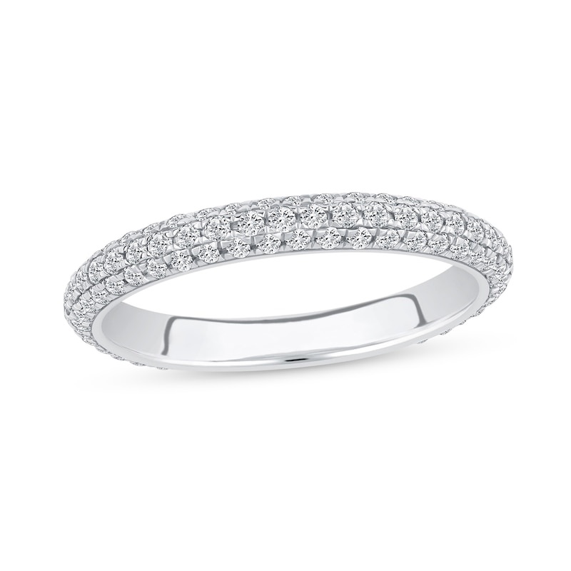 0.75 CT. T.W. Certified Lab-Grown Diamond Triple Row Anniversary Band in 14K White Gold (F/VS2)