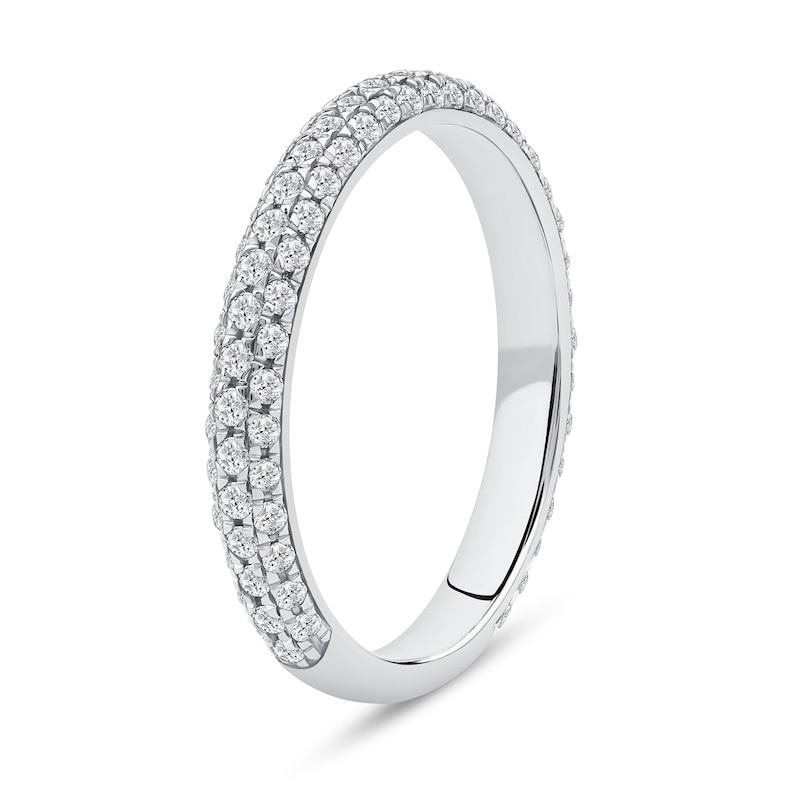 Main Image 2 of 0.75 CT. T.W. Certified Lab-Grown Diamond Triple Row Anniversary Band in 14K White Gold (F/VS2)