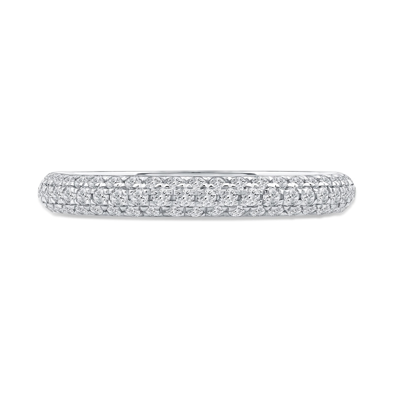 Main Image 3 of 0.75 CT. T.W. Certified Lab-Grown Diamond Triple Row Anniversary Band in 14K White Gold (F/VS2)