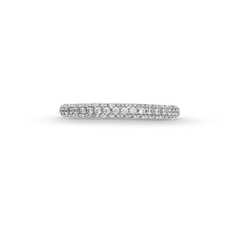 Main Image 4 of 0.75 CT. T.W. Certified Lab-Grown Diamond Triple Row Anniversary Band in 14K White Gold (F/VS2)