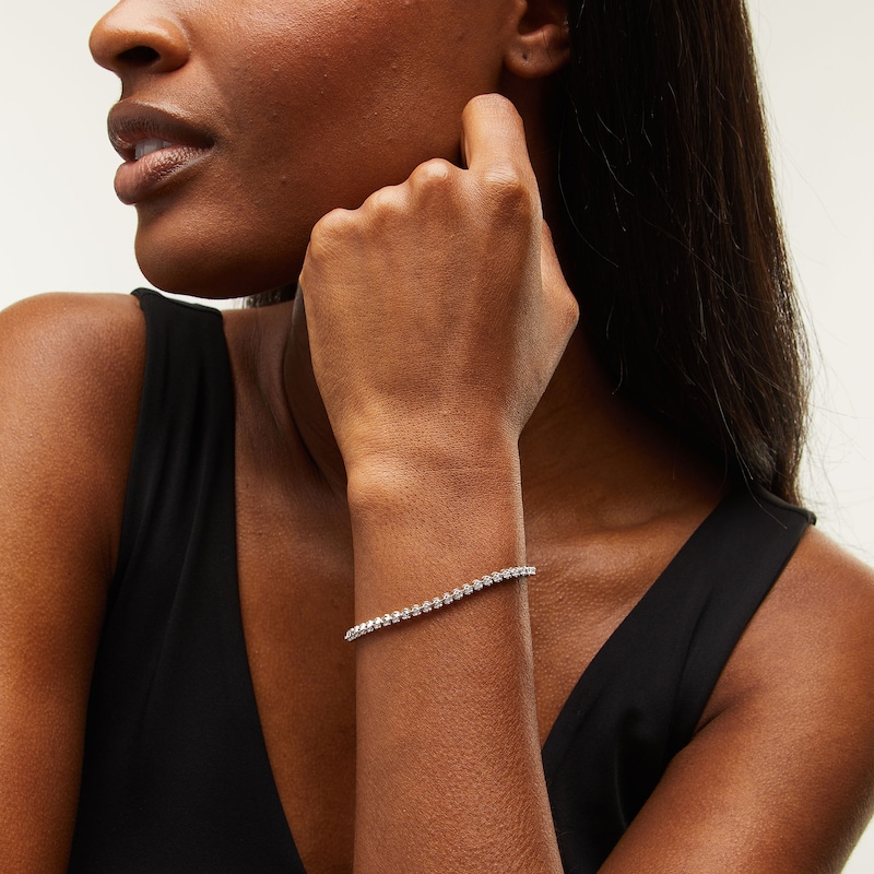 Main Image 2 of 1.00 CT. T.W. Certified Lab-Grown Diamond Bubbles Tennis Bracelet in Sterling Silver (I/SI2)