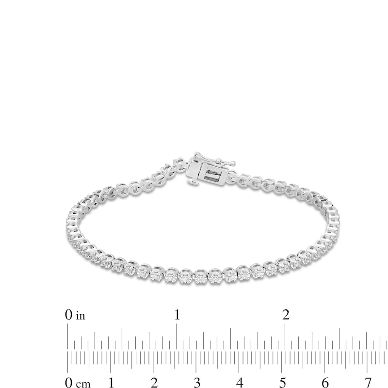 Main Image 4 of 1.00 CT. T.W. Certified Lab-Grown Diamond Bubbles Tennis Bracelet in Sterling Silver (I/SI2)