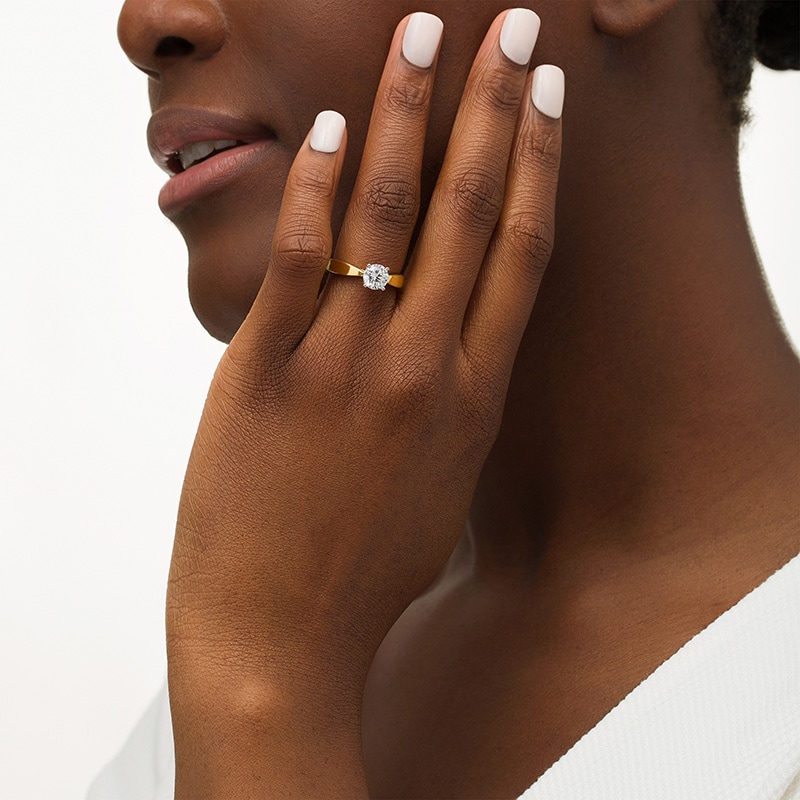 Previously Owned - Celebration 100 1.00 CT. Canadian Certified Diamond Solitaire Engagement Ring in 14 Gold (I/SI2)