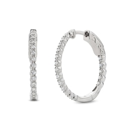 0.50 CT. T.W. Certified Lab-Grown Diamond Inside-Out Hoop Earrings in Sterling Silver (I/SI2)