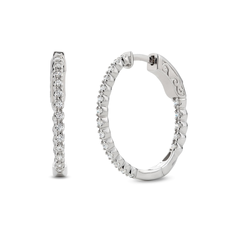 0.50 CT. T.W. Certified Lab-Created Diamond Inside-Out Hoop Earrings in Sterling Silver (I/SI2)