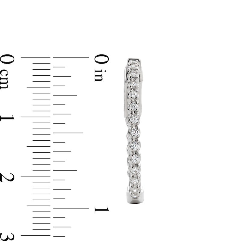 Main Image 3 of 0.50 CT. T.W. Certified Lab-Grown Diamond Inside-Out Hoop Earrings in Sterling Silver (I/SI2)