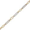 Thumbnail Image 1 of 0.45 CT. T.W. Diamond Paper Clip Chain Bracelet in 14K Gold - 7.5"