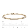Thumbnail Image 4 of 0.45 CT. T.W. Diamond Paper Clip Chain Bracelet in 14K Gold - 7.5"