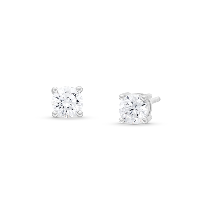 Main Image 1 of 1.00 CT. T.W. Certified Lab-Grown Diamond Solitaire Stud Earrings in Sterling Silver (I/SI2)