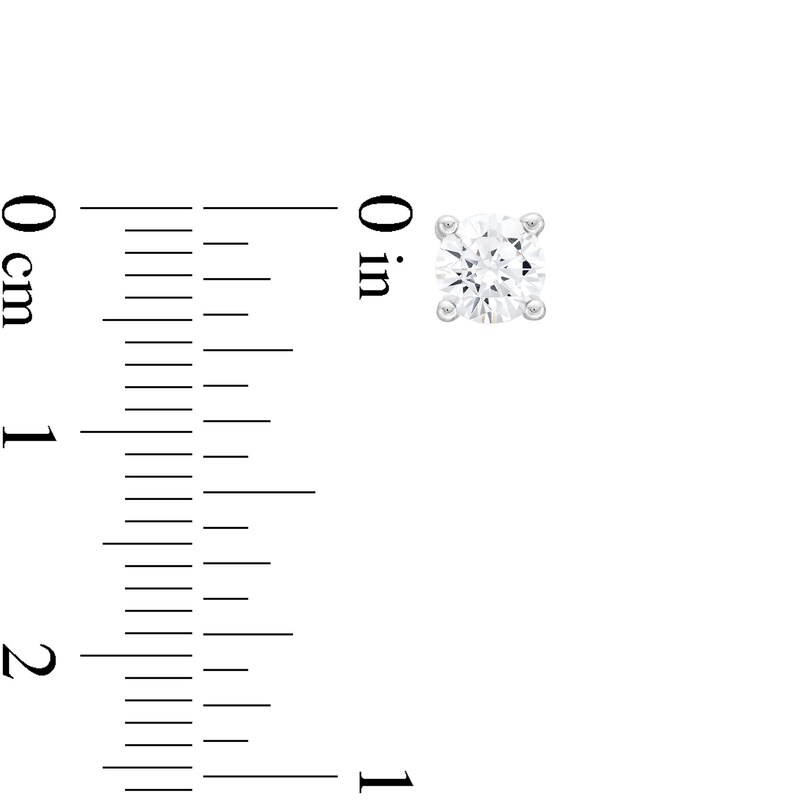Main Image 3 of 1.00 CT. T.W. Certified Lab-Grown Diamond Solitaire Stud Earrings in Sterling Silver (I/SI2)