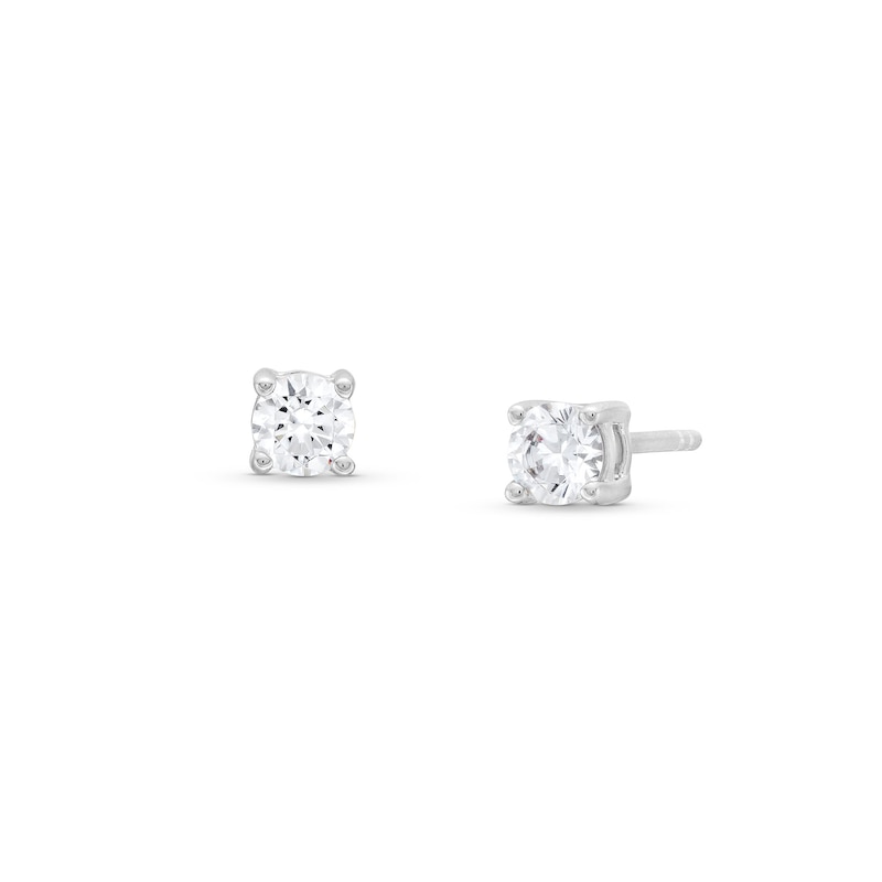 Main Image 1 of 0.50 CT. T.W. Certified Lab-Grown Diamond Solitaire Stud Earrings in Sterling Silver (I/SI2)