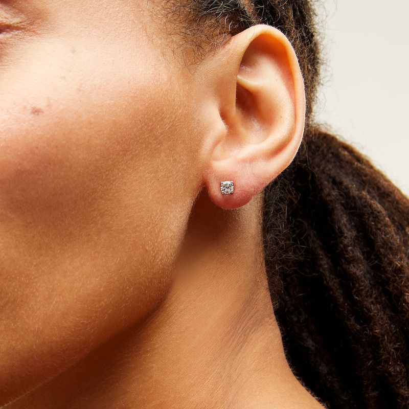 Main Image 2 of 0.50 CT. T.W. Certified Lab-Grown Diamond Solitaire Stud Earrings in Sterling Silver (I/SI2)