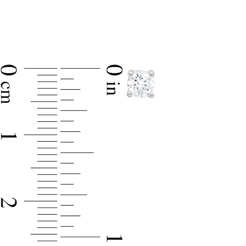 Main Image 3 of 0.50 CT. T.W. Certified Lab-Grown Diamond Solitaire Stud Earrings in Sterling Silver (I/SI2)