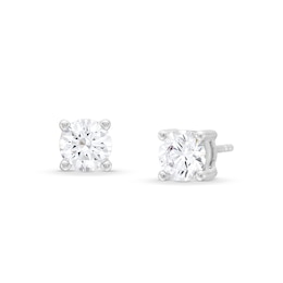 1.50 CT. T.W. Certified Lab-Grown Diamond Solitaire Stud Earrings in Sterling Silver (I/SI2)