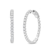 Thumbnail Image 1 of 1.00 CT. T.W. Certified Lab-Grown Diamond Bubbles Inside-Out Hoop Earrings in Sterling Silver (I/SI2)