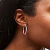 Thumbnail Image 2 of 1.00 CT. T.W. Certified Lab-Grown Diamond Bubbles Inside-Out Hoop Earrings in Sterling Silver (I/SI2)