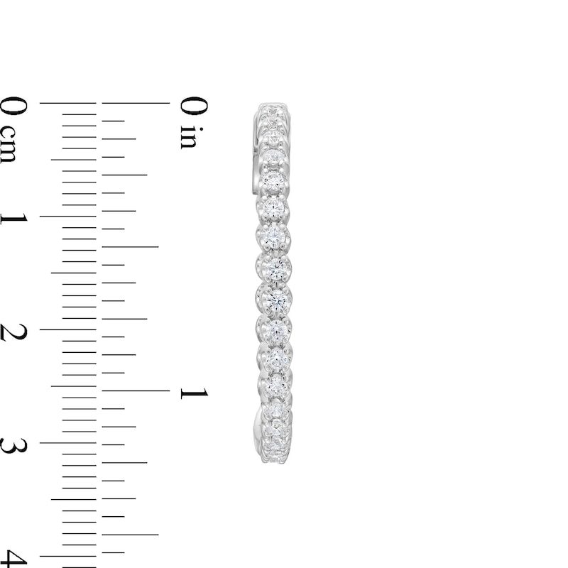 Main Image 3 of 1.00 CT. T.W. Certified Lab-Grown Diamond Bubbles Inside-Out Hoop Earrings in Sterling Silver (I/SI2)