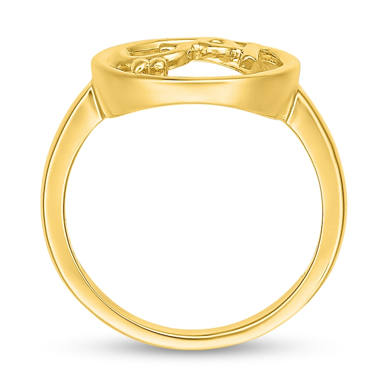 Main Image 2 of Arabic "My Mother" Open Circle Ring in 10K Gold - Size 7