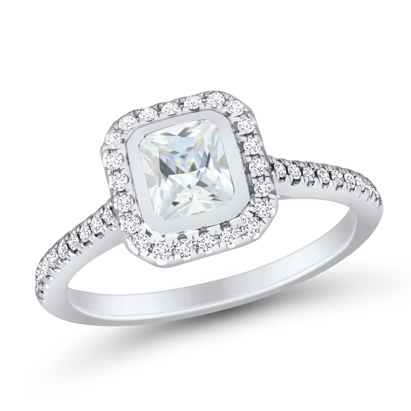 Main Image 1 of 1.23 CT. T.W. Emerald-Cut Diamond Octagon Frame Engagement Ring in 14K White Gold