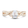 1.23 CT. T.W. Emerald-Cut Diamond Twist Shank Engagement Ring in 14K Rose Gold