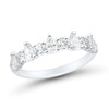 Thumbnail Image 1 of 0.69 CT. T.W. Pear-Shaped and Round Diamond Alternating Anniversary Band in 14K White Gold