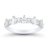 Thumbnail Image 2 of 0.69 CT. T.W. Pear-Shaped and Round Diamond Alternating Anniversary Band in 14K White Gold