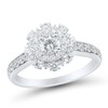Thumbnail Image 1 of 1.00 CT. T.W. Diamond Double Flower Frame Engagement Ring in 14K White Gold