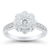 Thumbnail Image 2 of 1.00 CT. T.W. Diamond Double Flower Frame Engagement Ring in 14K White Gold