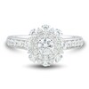 Thumbnail Image 3 of 1.00 CT. T.W. Diamond Double Flower Frame Engagement Ring in 14K White Gold