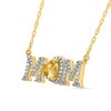 Thumbnail Image 2 of 5.0mm Heart-Shaped Citrine and 0.10 CT. T.W. Diamond "MOM" Necklace in 10K Gold