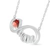 Thumbnail Image 2 of 5.0mm Heart-Shaped Garnet "MOM" Infinity Necklace in Sterling Silver