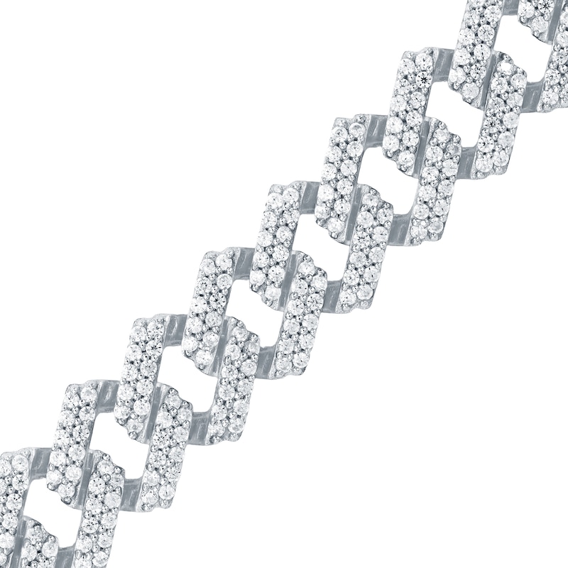 Main Image 2 of 8.20 CT. T.W. Diamond Curb Chain Necklace in Hollow 10K White Gold - 22”