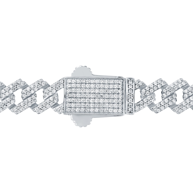 Main Image 3 of 8.20 CT. T.W. Diamond Curb Chain Necklace in Hollow 10K White Gold - 22”