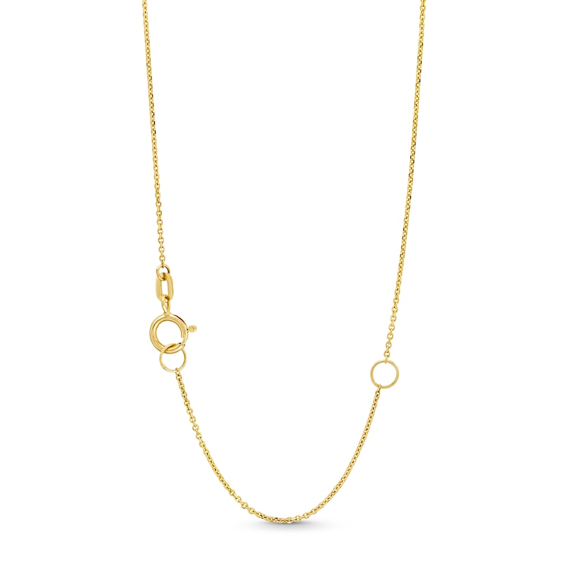 Main Image 3 of Green and White Jade Flower Bead Chain Necklace in 14K Gold